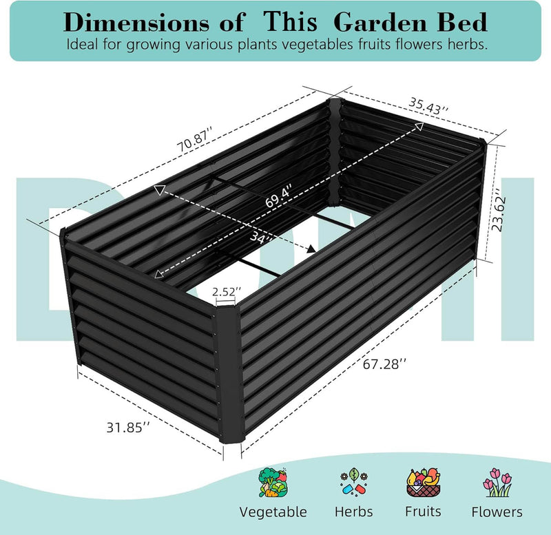6x3x2ft Galvanized Raised Garden Bed by HouseOfZazla