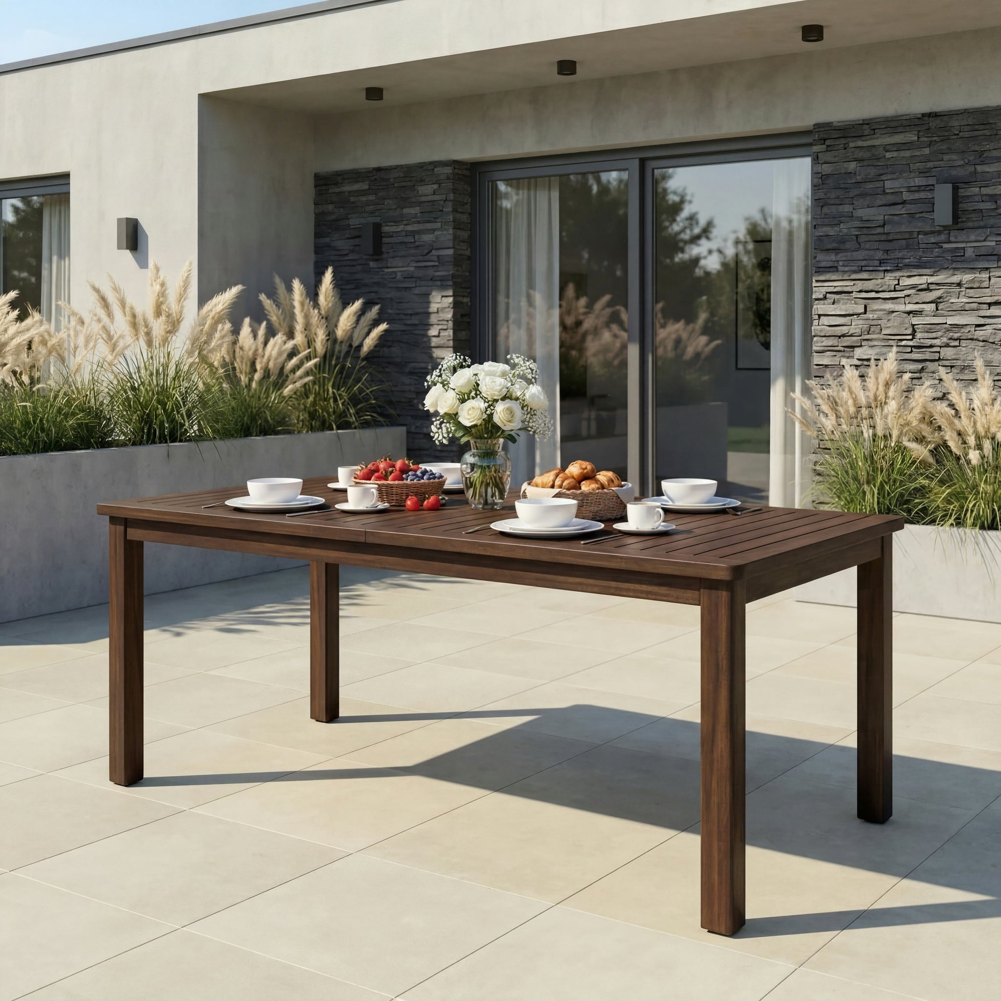 Rectangular Acacia Outdoor Dining Table by HouseOfZazla