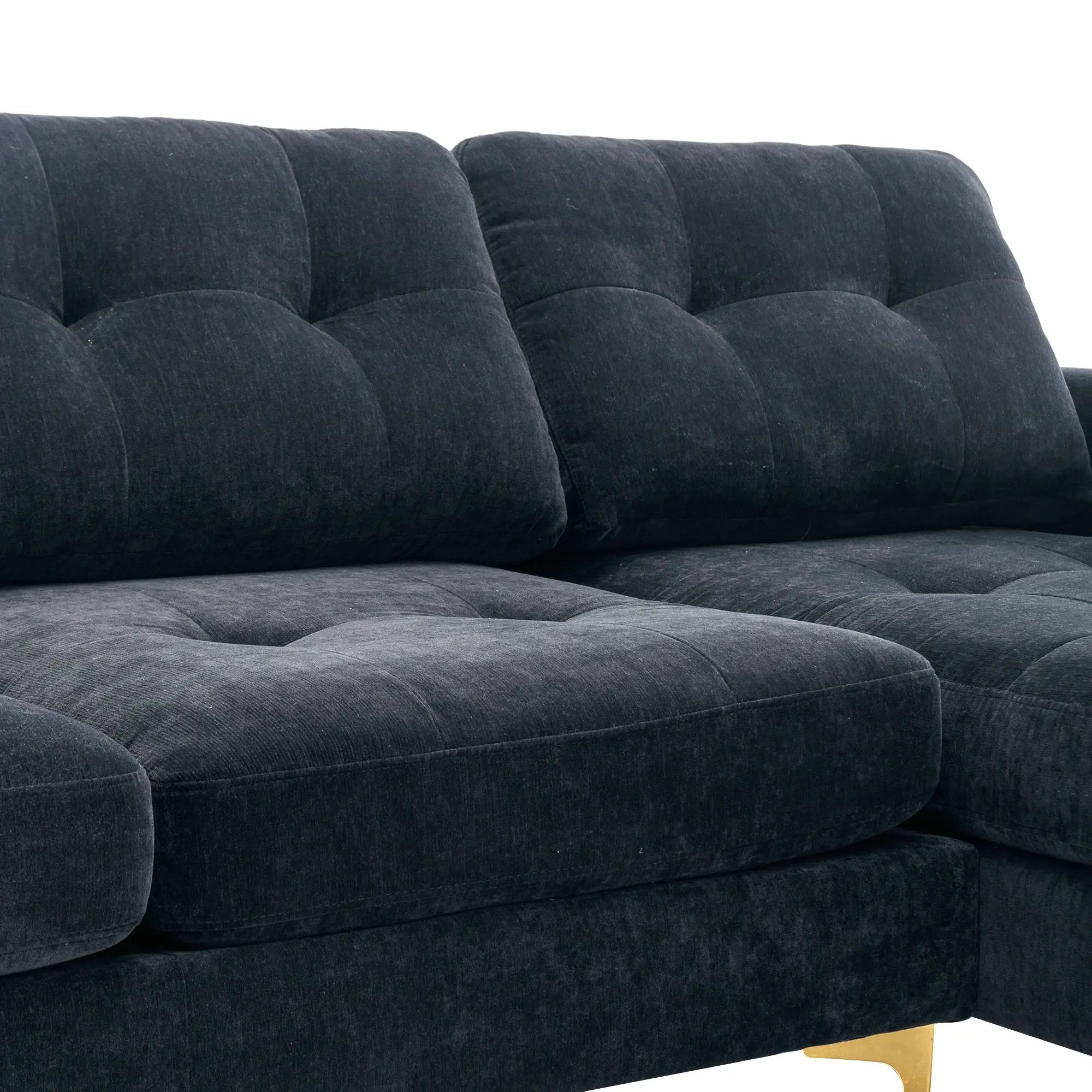 Modern L - Shape Convertible Sectional Sofa With Movable Ottoman by HouseOfZazla