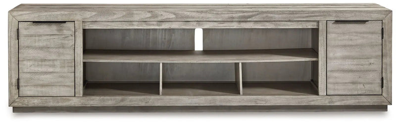 Naydell - XL TV Stand w/Fireplace Option - Gray by Unique Piece Furniture