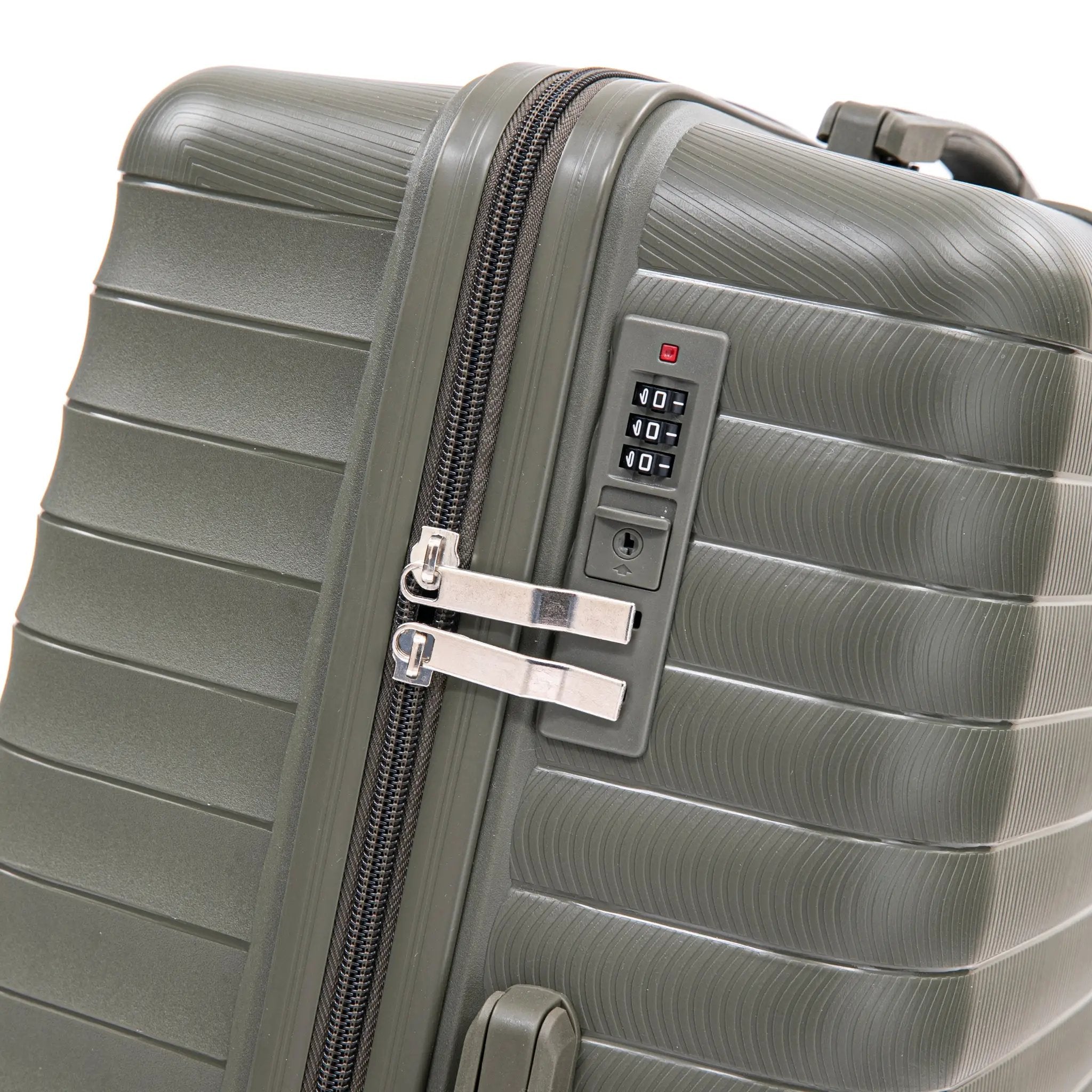 4 Piece Set Spinner Wheel Luggage with Cosmetic Case in Green by HouseOfZazla