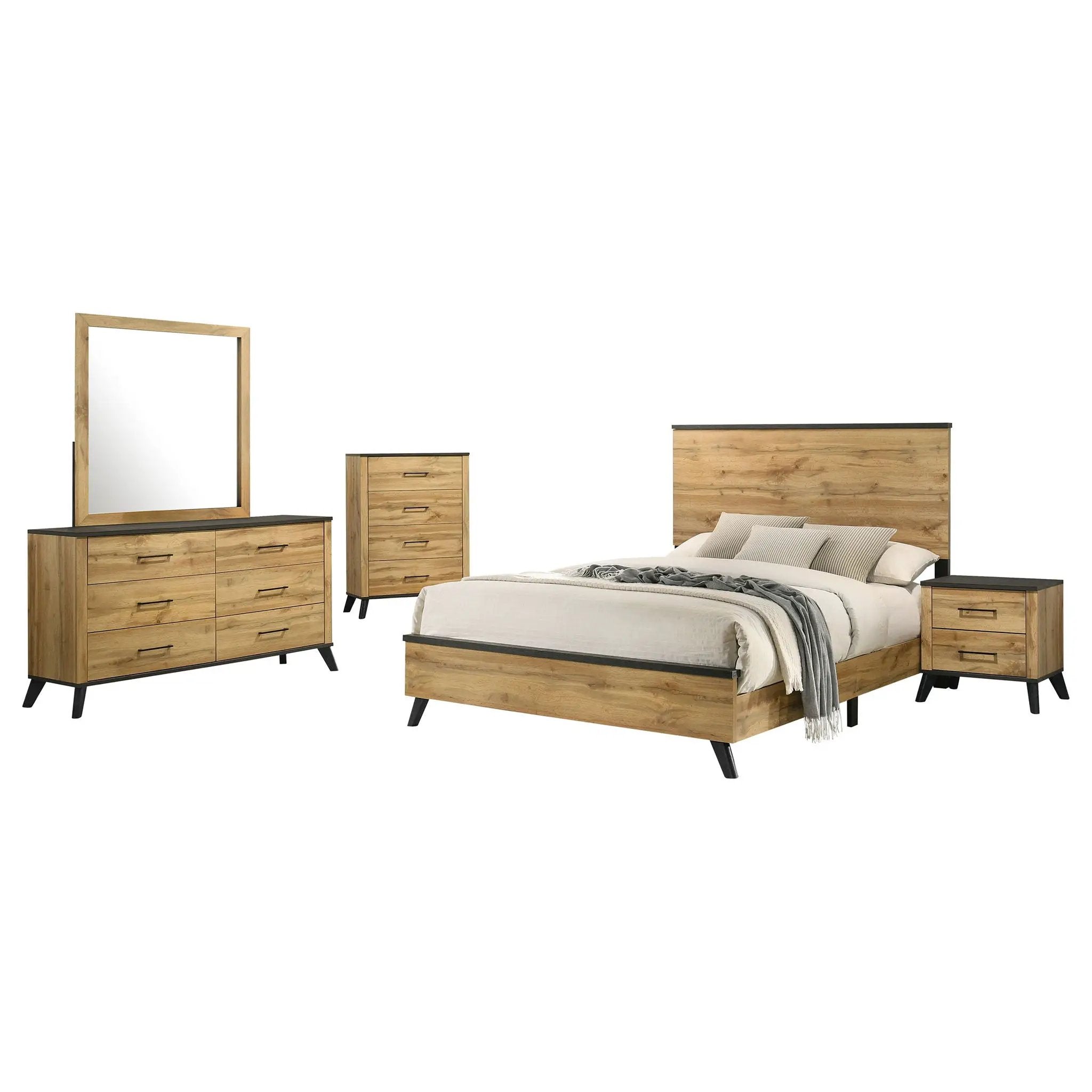 Kaywood 5-piece Eastern King Bedroom Set Natural Pine by Unique Piece Furniture