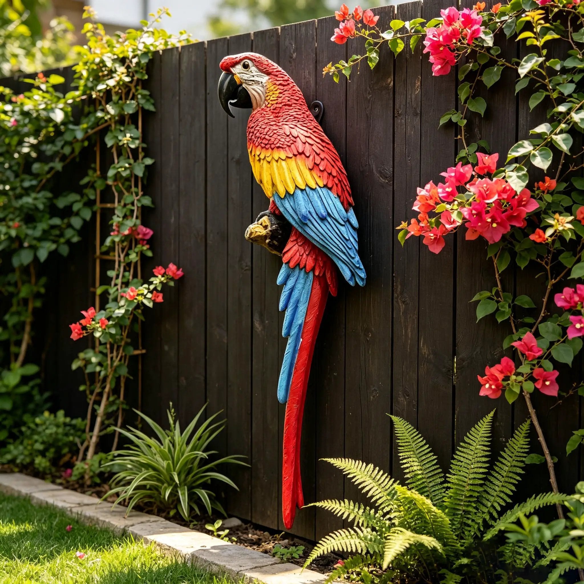 Hanging Scarlet Macaw Parrot Statue by HouseOfZazla