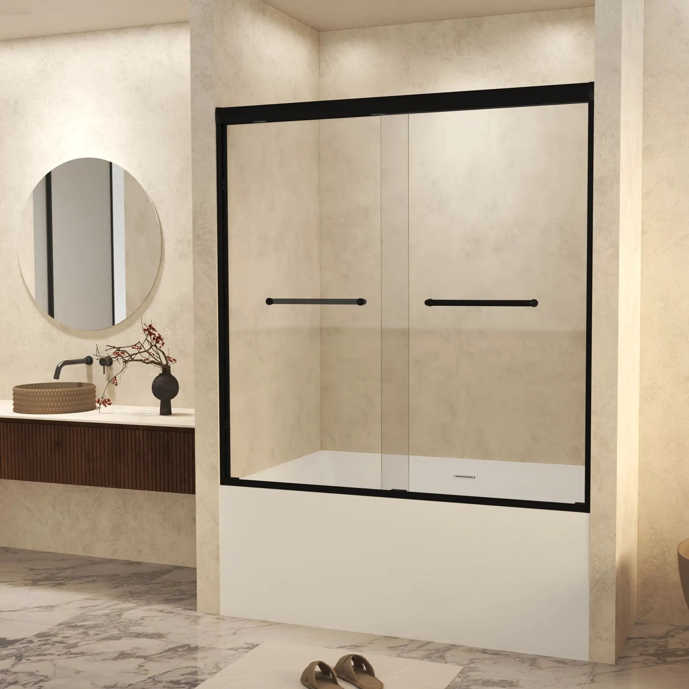 Double Sliding Shower Door With Explosion Proof Film by HouseOfZazla