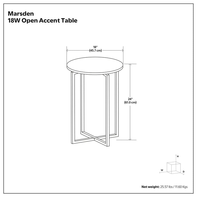 Marsden - Side Table With Polished Base - White / Silver by Unique Piece Furniture