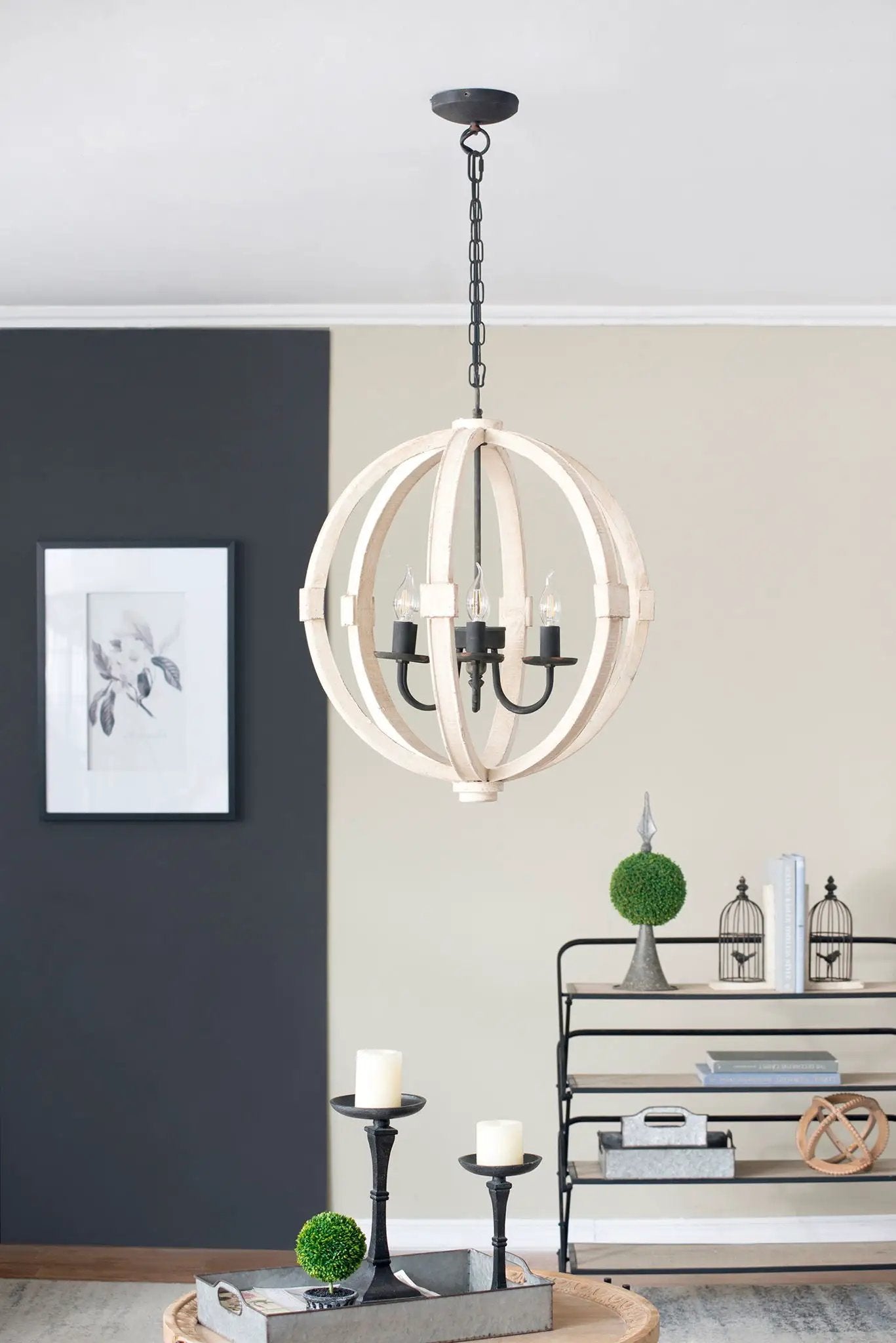 Chandelier, Hanging Light Fixture With Adjustable Chain For Kitchen, Bulb Not Included by Unique Piece Furniture