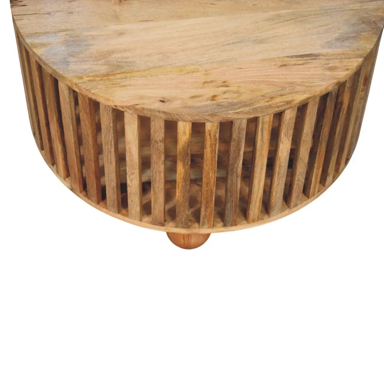 Slatted Round Coffee Table - Beige by Unique Piece Furniture