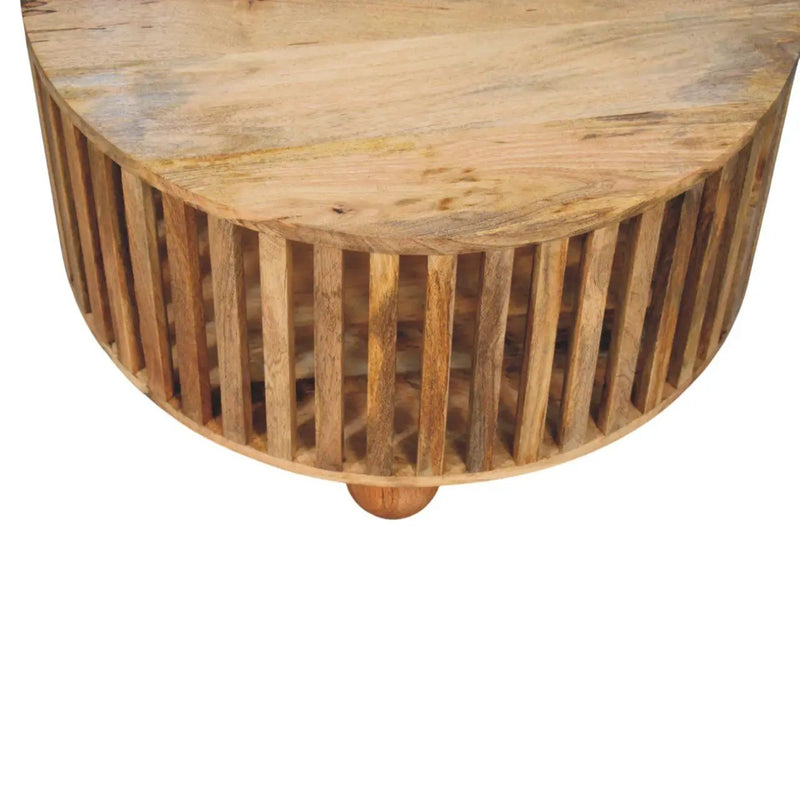 Slatted Round Coffee Table - Beige by HouseOfZazla