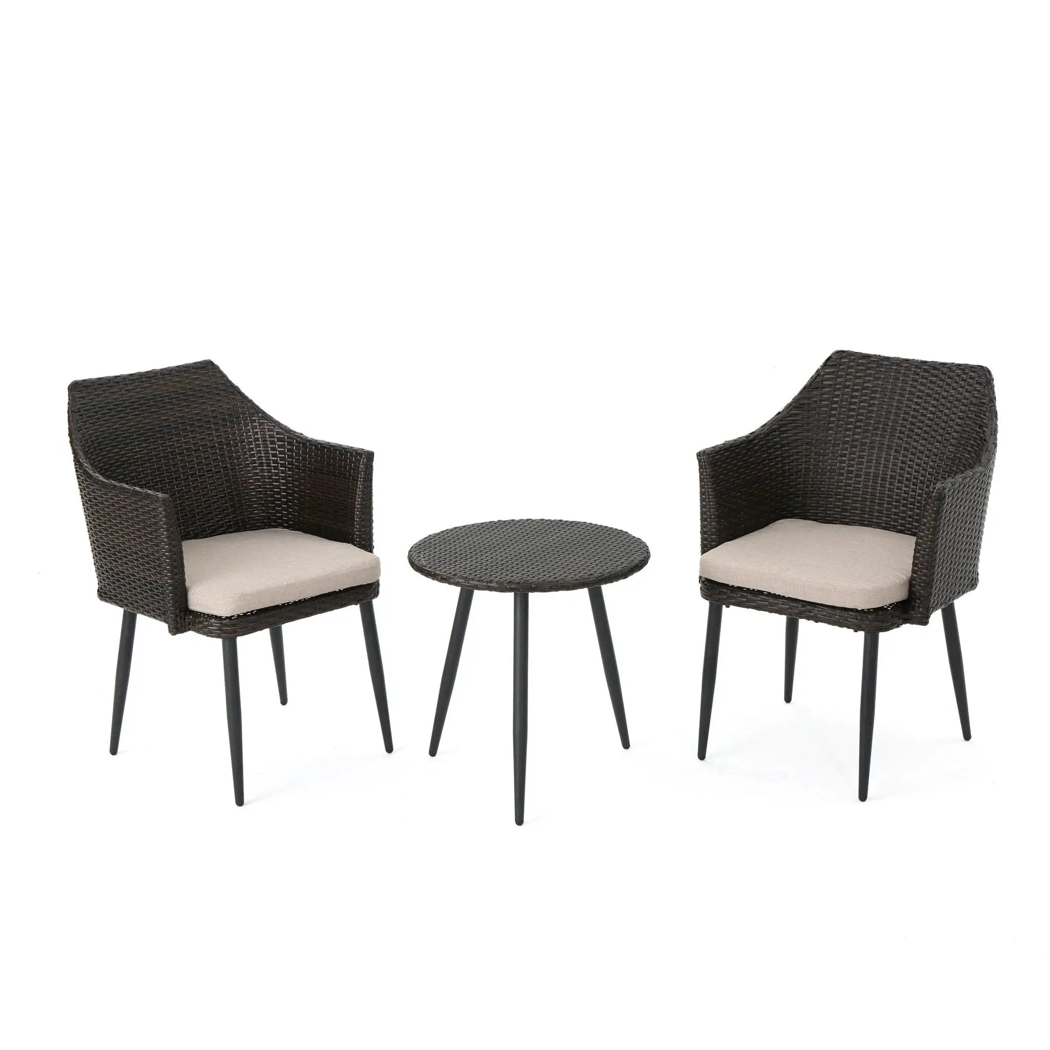 Kenneth 3 Pieces Chat Set Outdoor Furniture - Brown Multi by HouseOfZazla