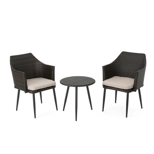 Kenneth 3 Pieces Chat Set Outdoor Furniture - Brown Multi