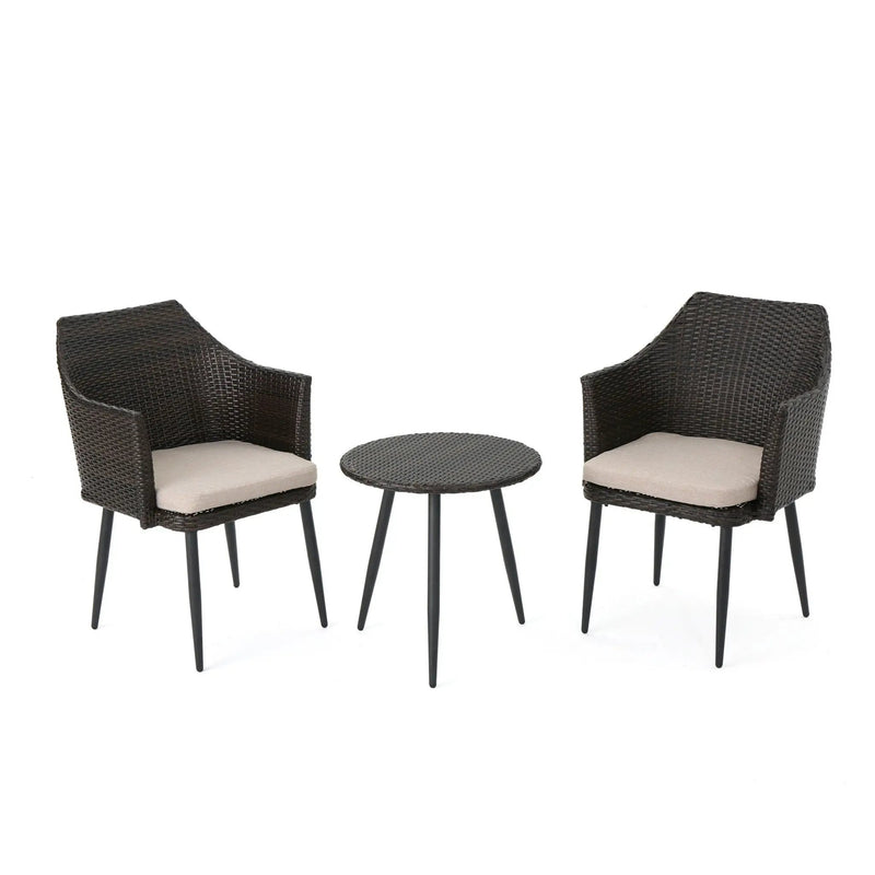 Kenneth 3 Pieces Chat Set Outdoor Furniture - Brown Multi by HouseOfZazla