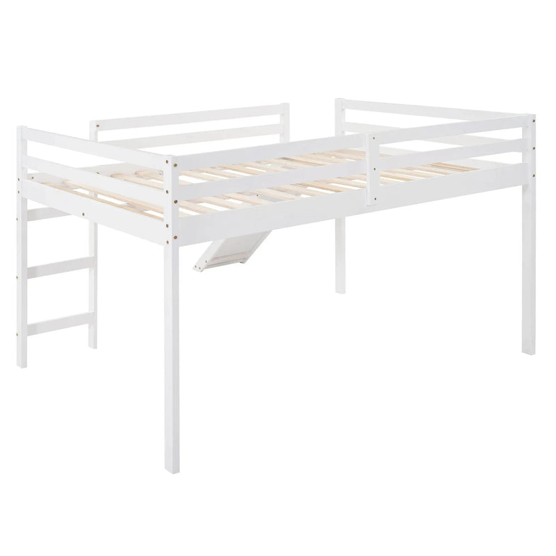 Full Loft Bed With Slide, Multifunctional Design - White by Unique Piece Furniture