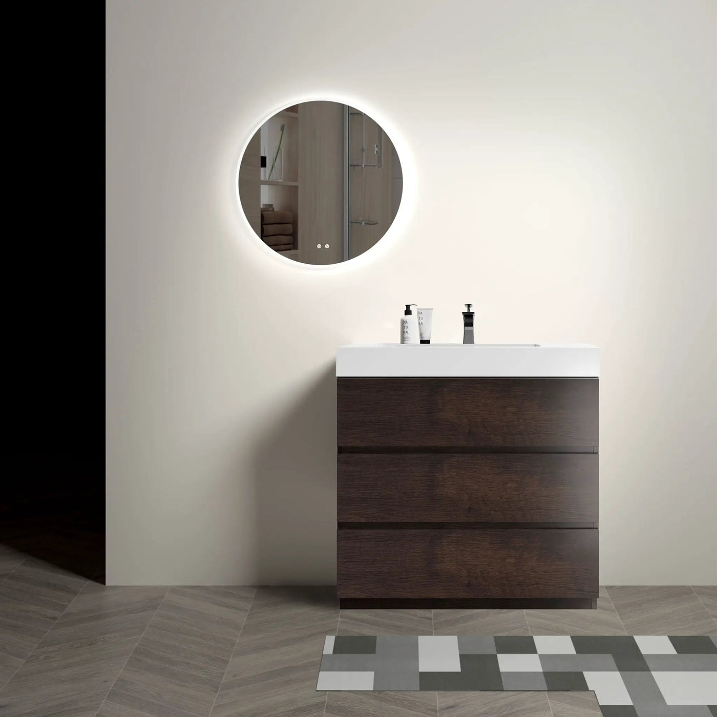 Alice - Bathroom Vanity With Large Storage Freestanding Bathroom Vanity, Sink For Modern Bathroom, One-Piece Sink Basin Without Drain And Faucet by HouseOfZazla