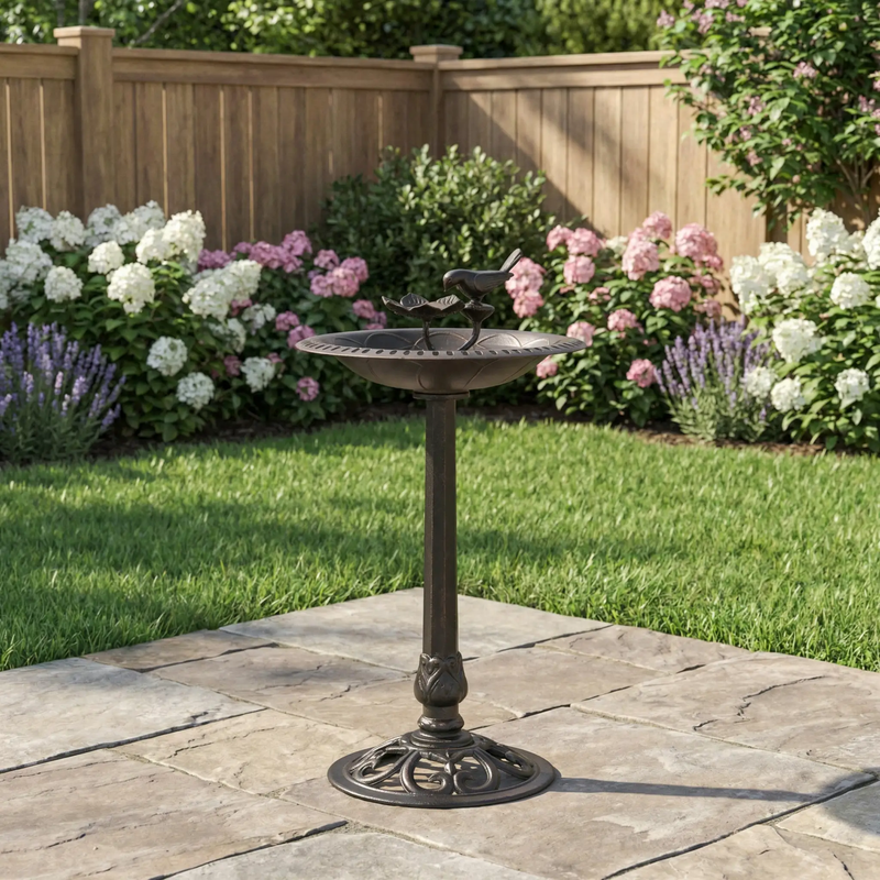 Outdoor Aluminum and Iron Bird Bath by HouseOfZazla