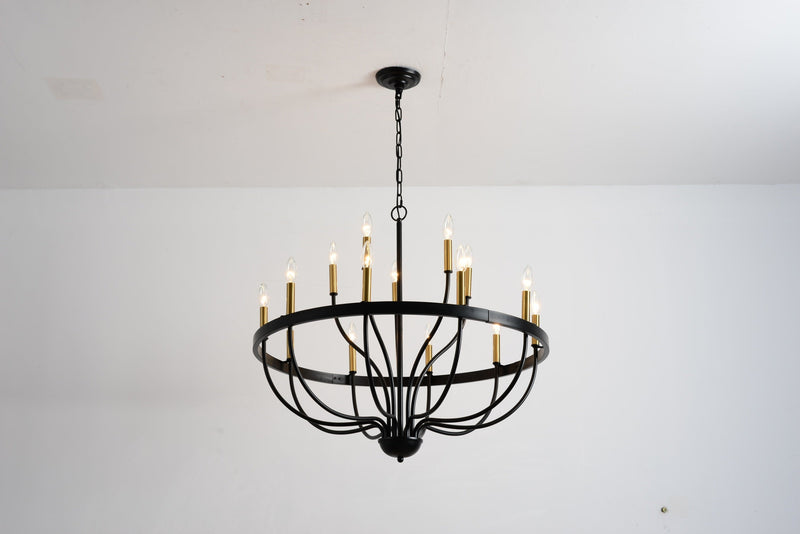 18-Light Industrial Iron Candle Chandelier by HouseOfZazla