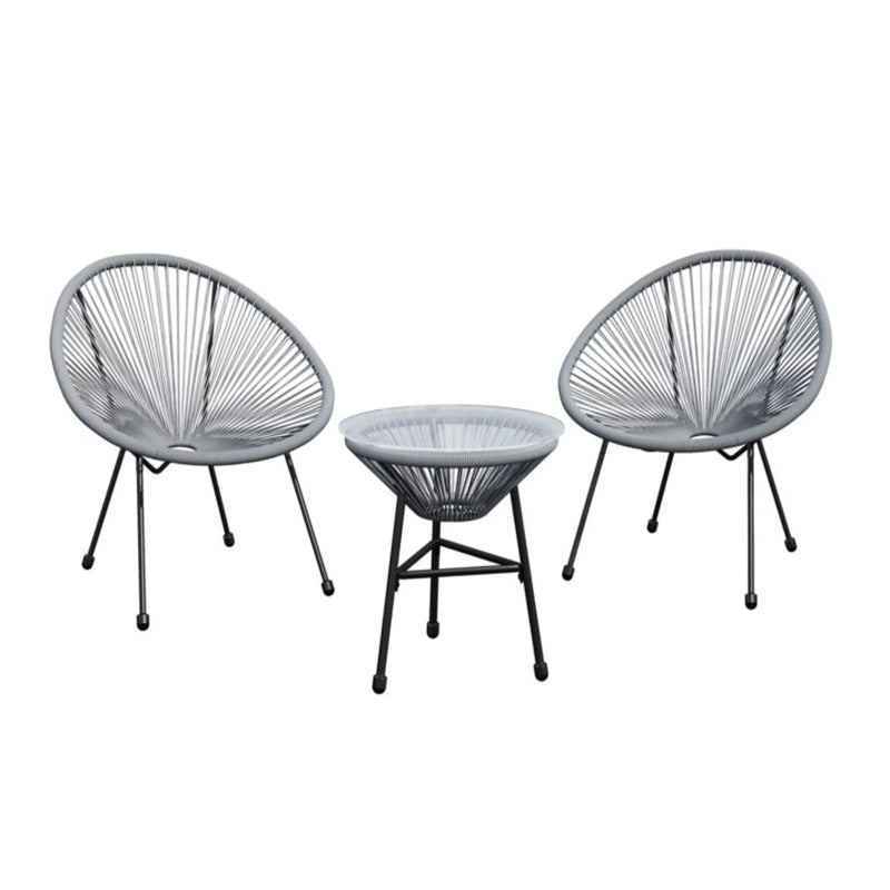 Acapulco Style 3 Piece Patio Bistro Set With Chairs by HouseOfZazla
