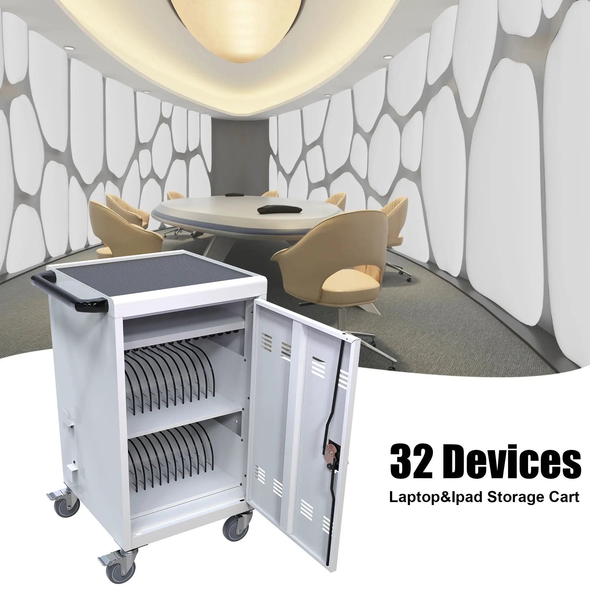 Mobile Charging Cart Station for Chromebook, Tablet and Laptop Computer with Power Strip Included by HouseOfZazla