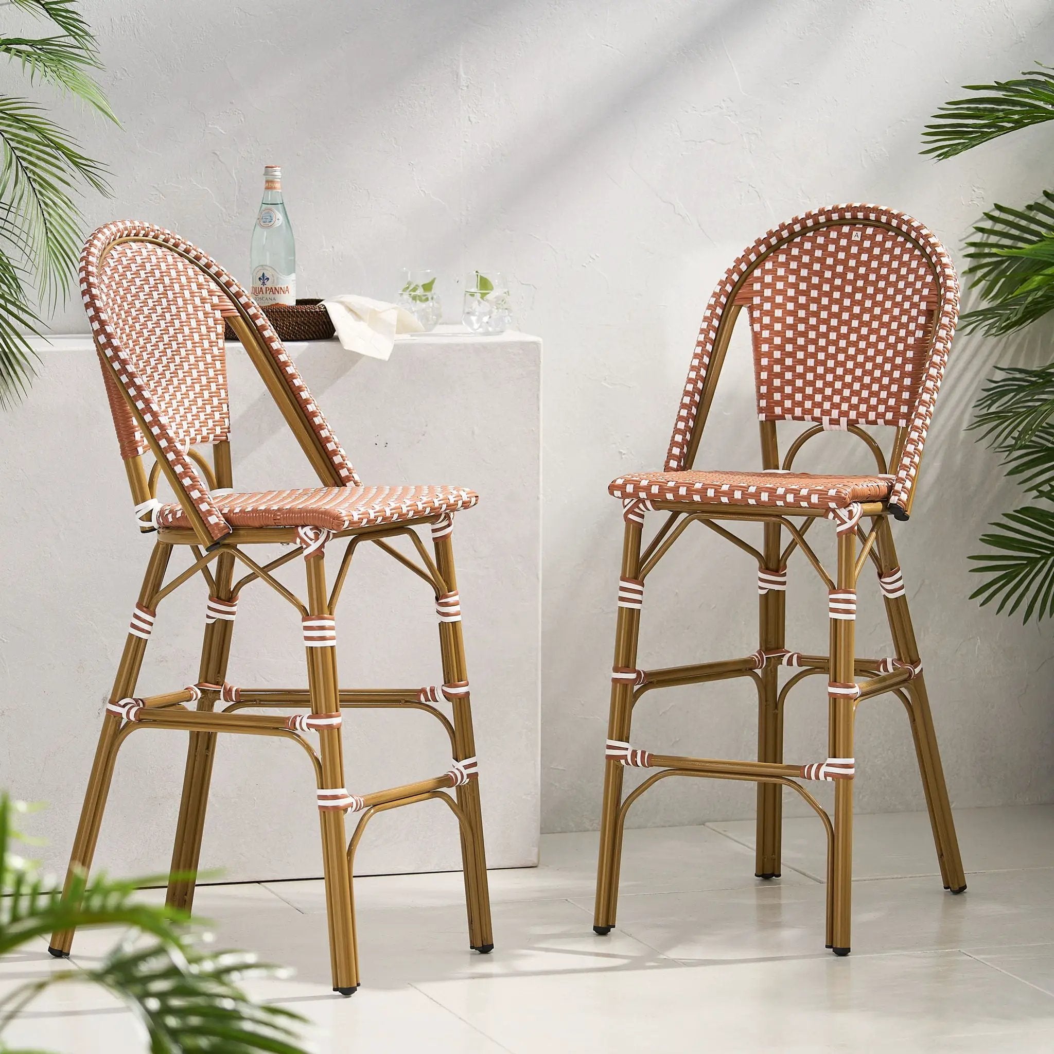 Outdoor PE Rattan French Barstool Set by HouseOfZazla