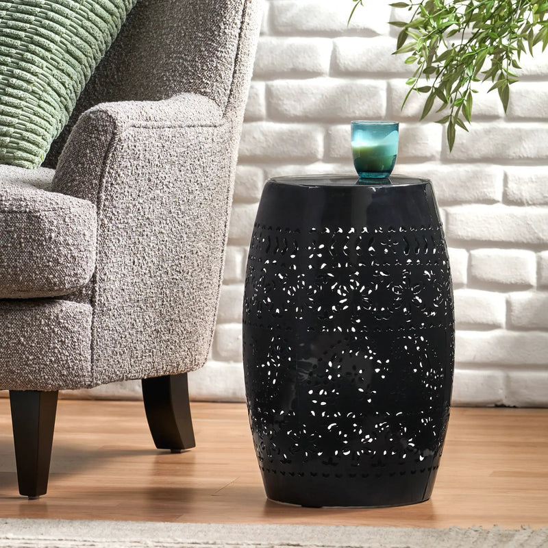 RUBY Side Table — Lace Cut Metal End Table for Outdoor & Indoor Use by HouseOfZazla