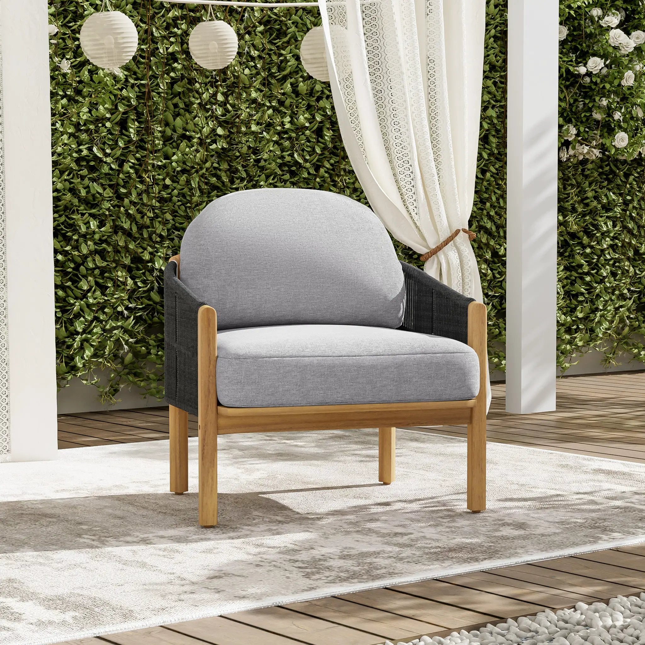 Grotta Outdoor Wood Club Chair by HouseOfZazla