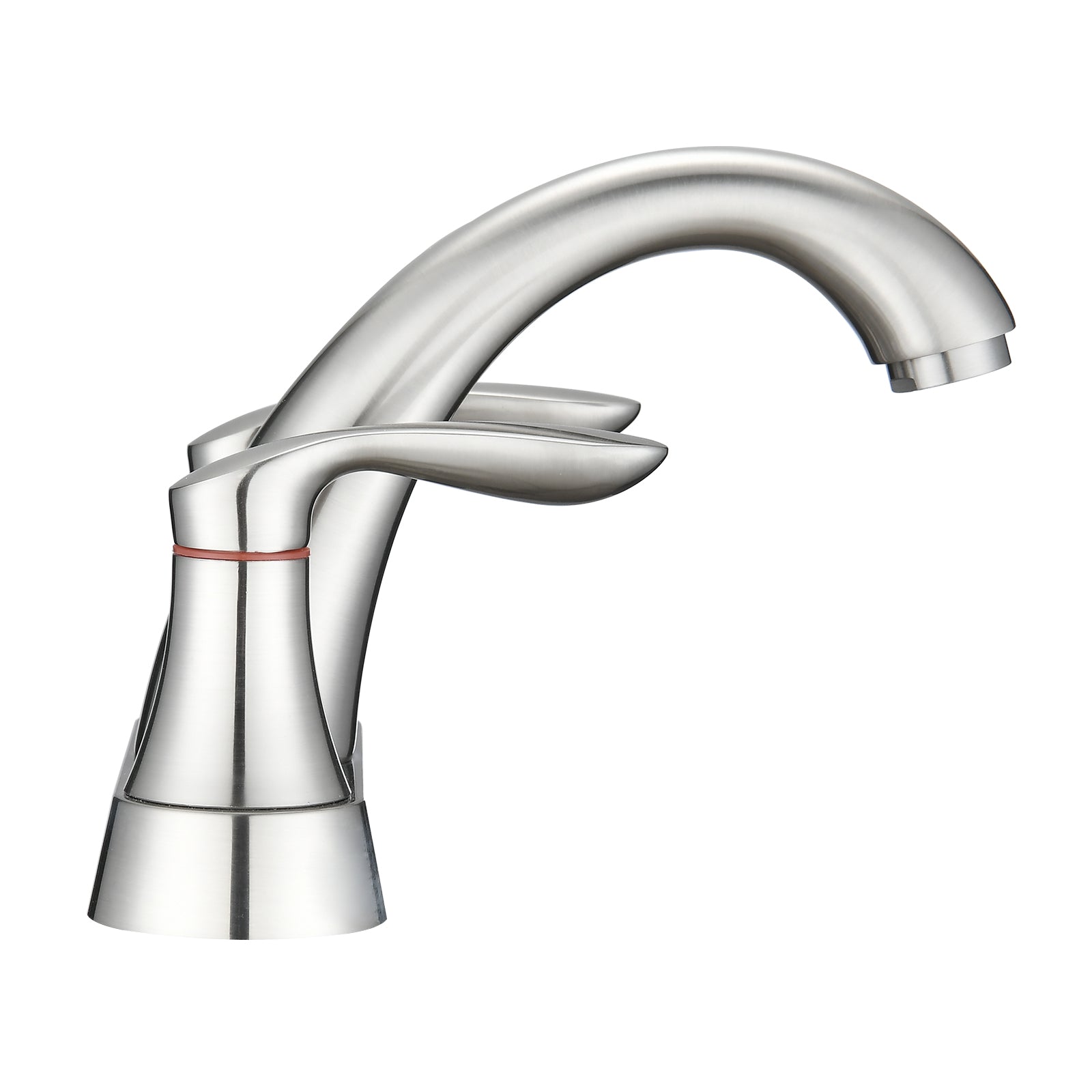 Two Handle 4 Inch Centerset Bathroom Sink Faucet with Pop-Up Drain, Brushed Nickel by HouseOfZazla