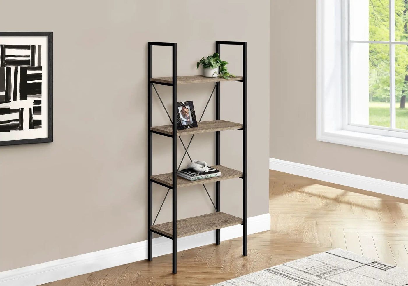 Bookshelf, Bookcase, 4 Tier, Office, Bedroom, Contemporary, Modern by Unique Piece Furniture