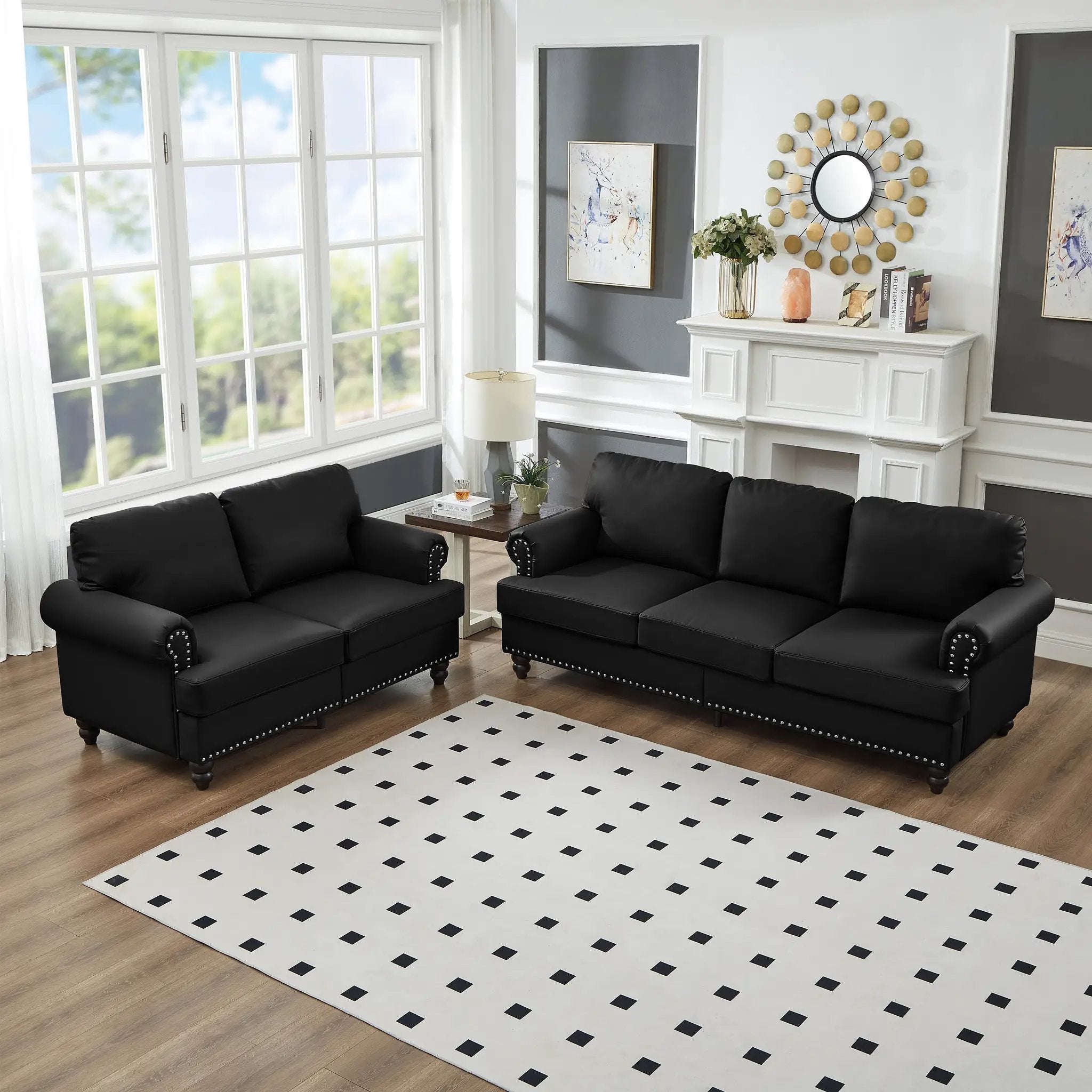 Modern Classic Design Leather Couch Set by HouseOfZazla