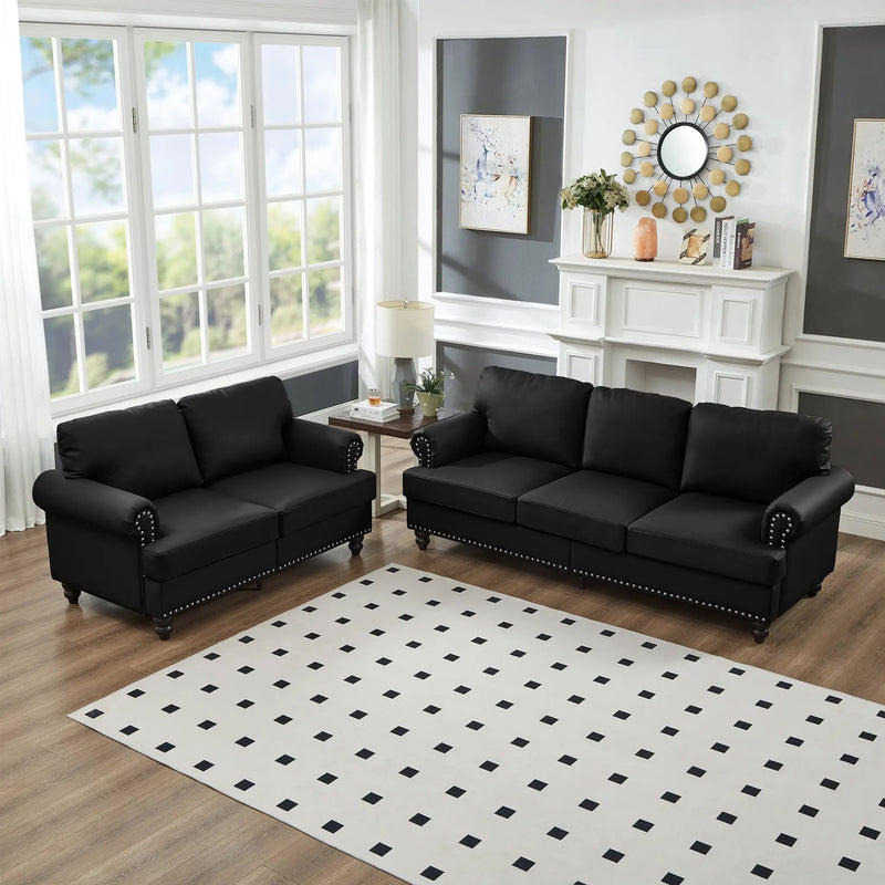 Modern Classic Design Leather Couch Set by HouseOfZazla