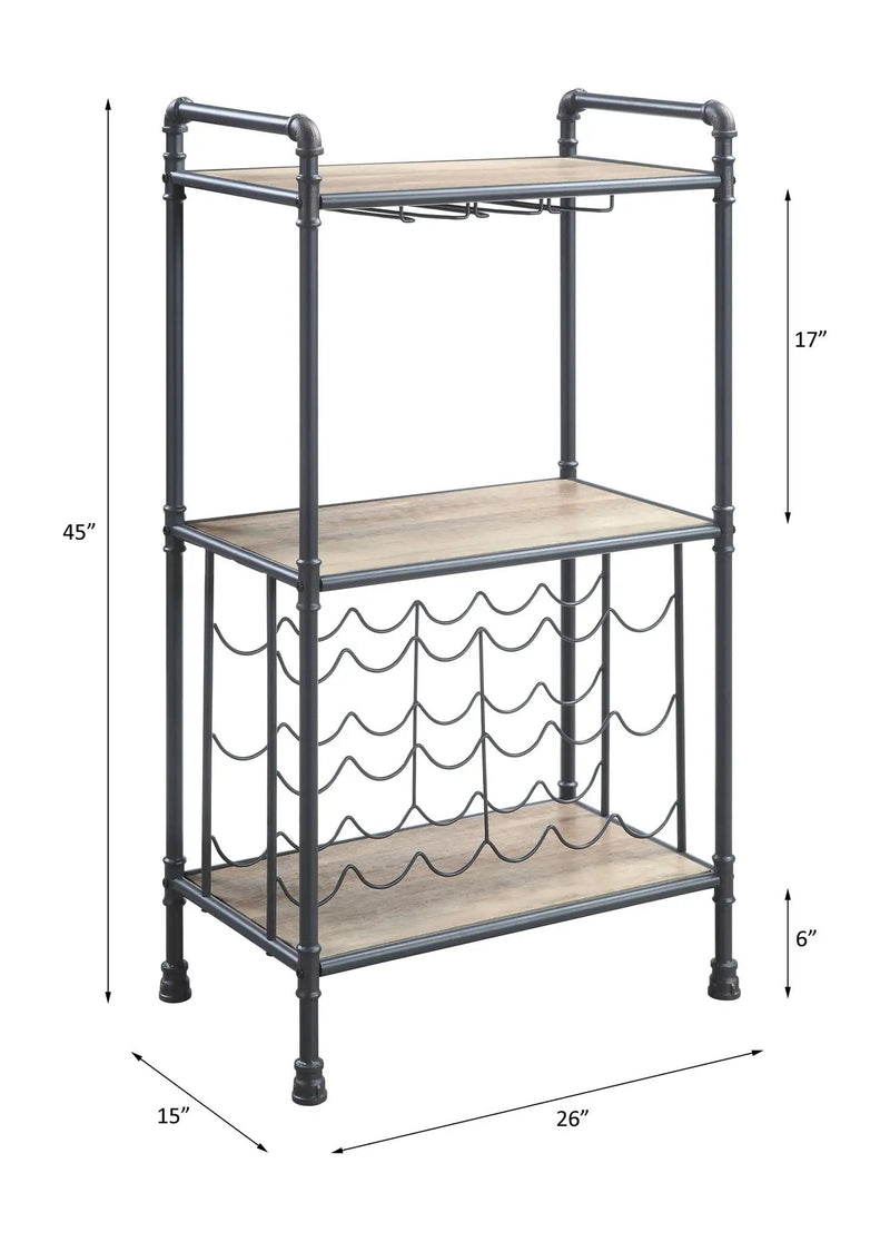 Brantley Wine Rack - Gray / Oak by HouseOfZazla