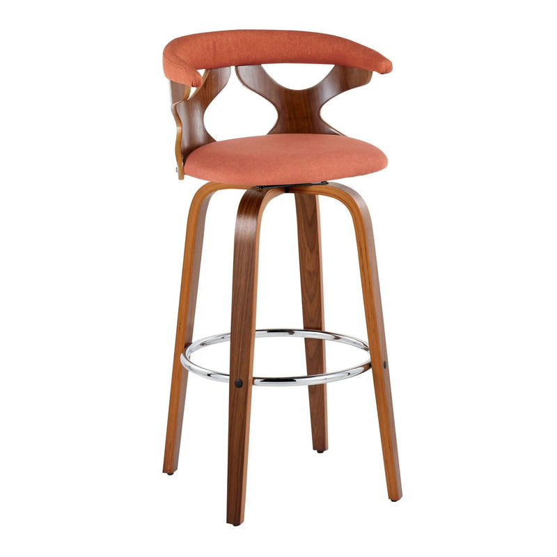 Gardenia - Mid Century Modern Fixed Height Barstool With Swivel With Round Footrest (Set of 2) by Unique Piece Furniture