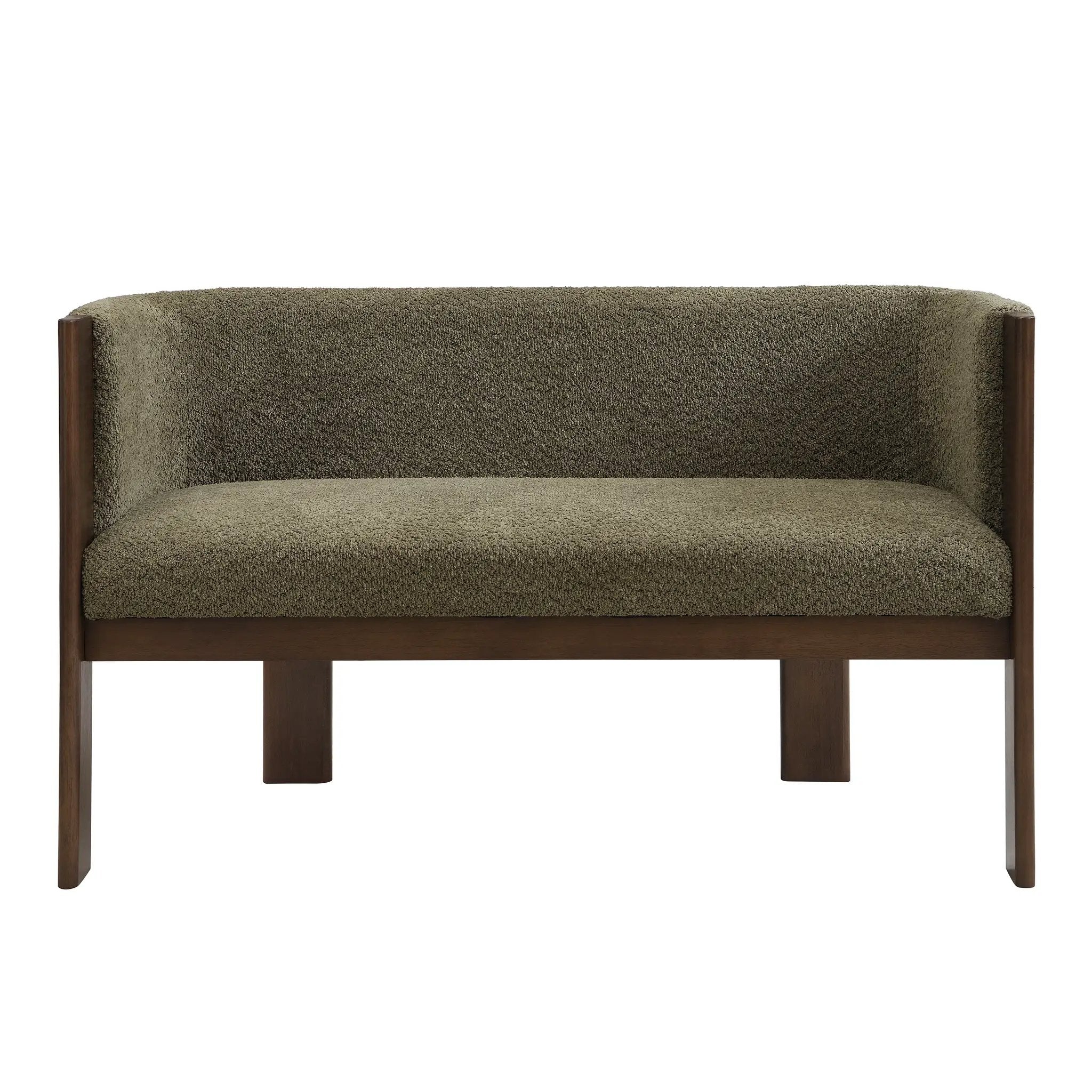 48.5" Upholstered Solid Loveseat (Walnut+Green) by HouseOfZazla