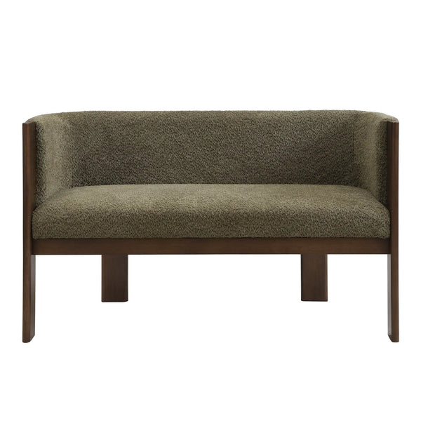 48.5" Upholstered Solid Loveseat (Walnut+Green)