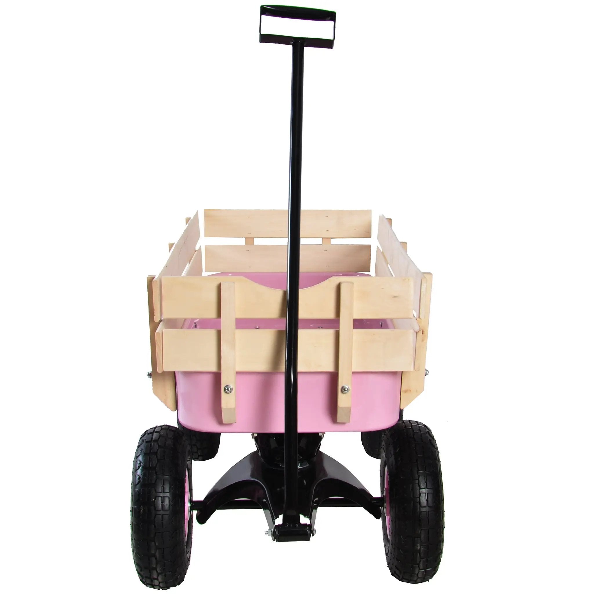 Outdoor All Terrain Garden Wagon with Wooden Railings and Pneumatic Tires by HouseOfZazla