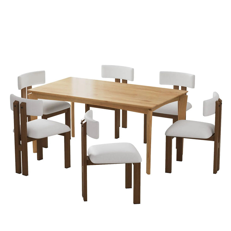 7 Piece Dining Set With Upholstered Armless Chairs And Table by HouseOfZazla