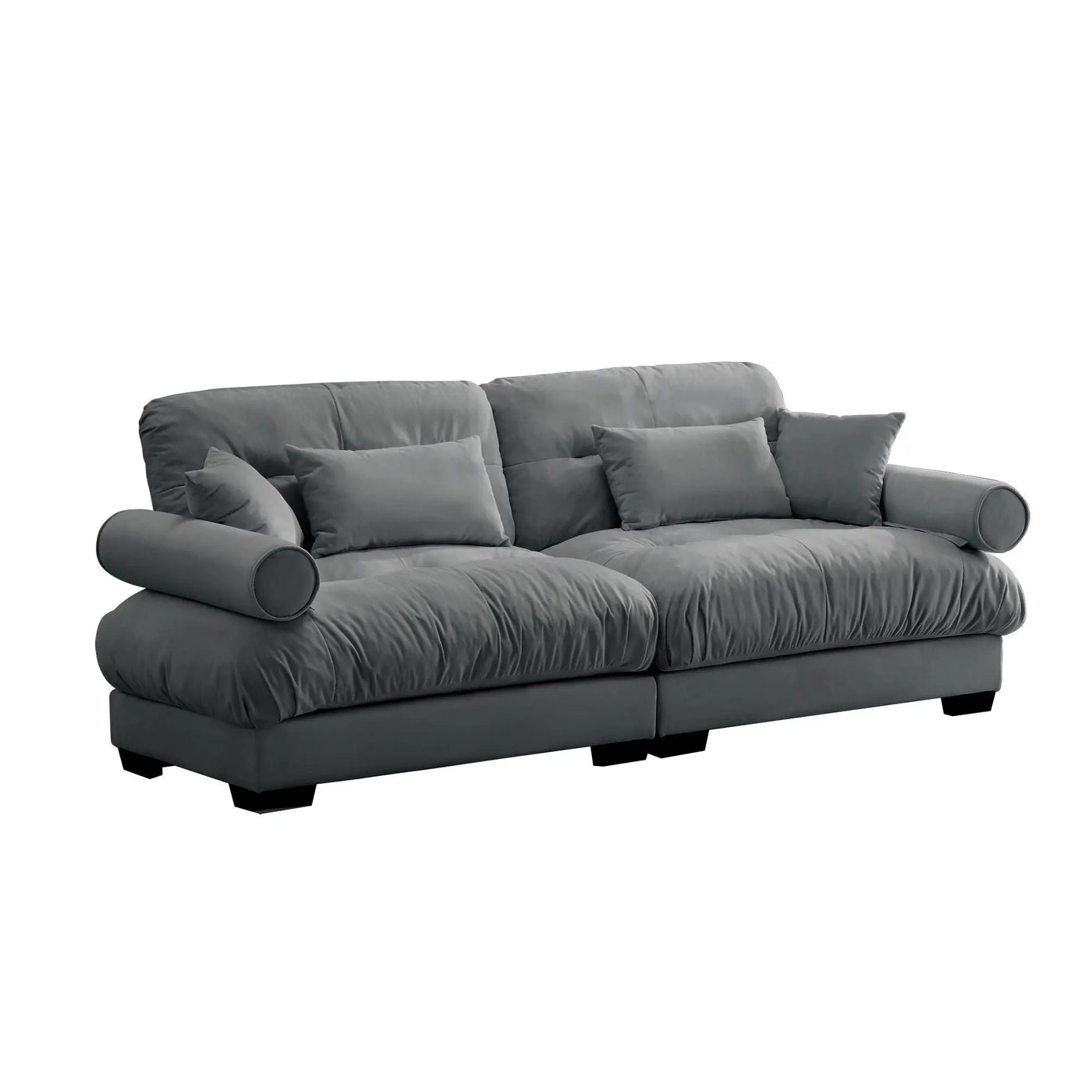 Modern Oversize Sofa With Cloud Like Comfort, Featuring Waist And Throw Pillows by Unique Piece Furniture