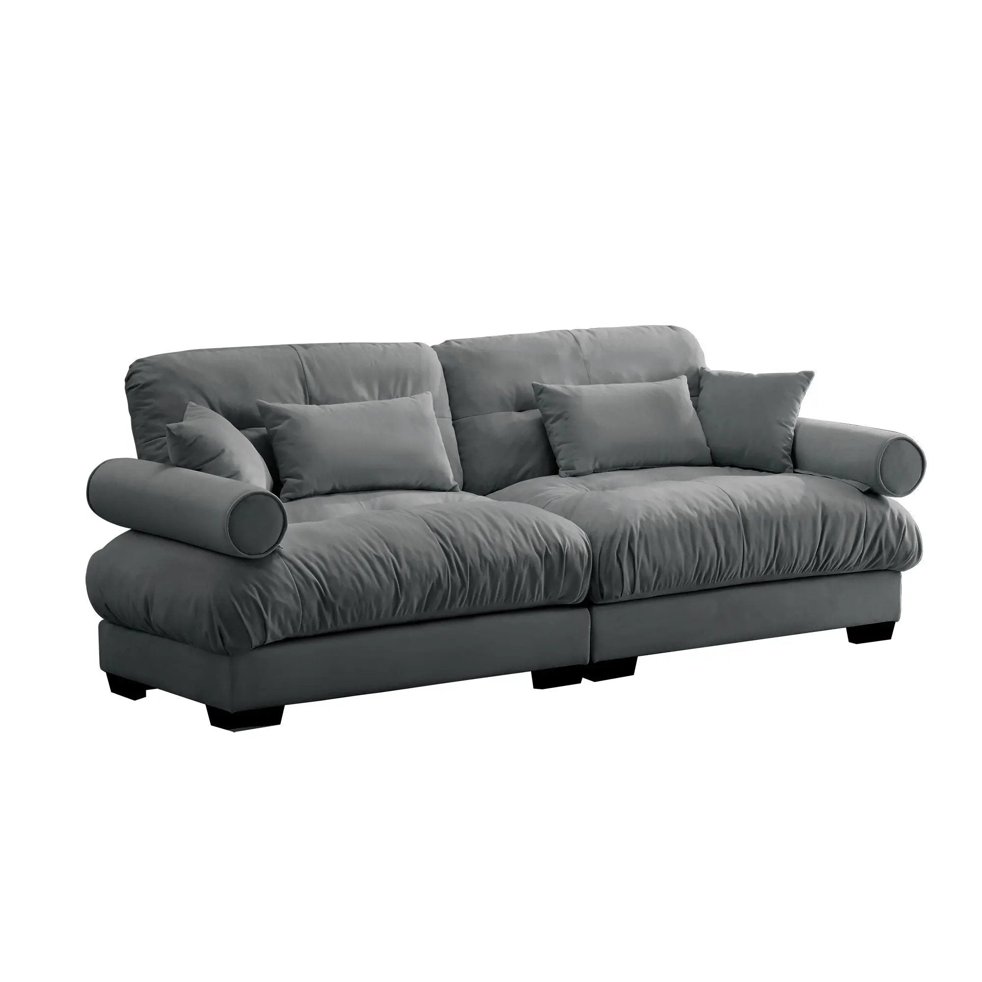 Modern Oversize Sofa With Cloud Like Comfort, Featuring Waist And Throw Pillows by Unique Piece Furniture