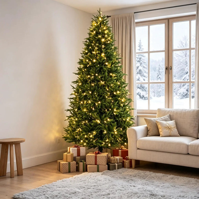 7.5-Foot Hinged Nordmann Fir Prelit Christmas Tree, photo 9 of 9