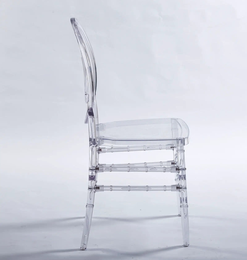 Dining Chair, Plastic Seat, Welding Chair (Set of 4) - Transparent by Unique Piece Furniture