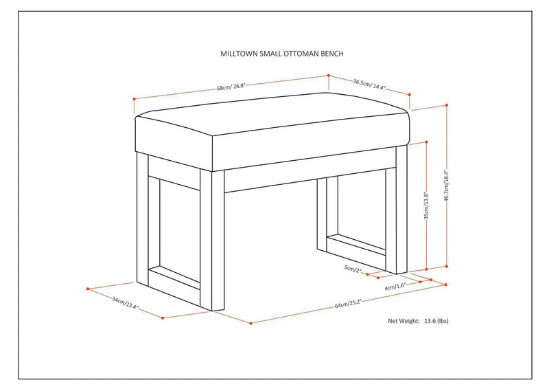 Milltown - Upholstered Ottoman Bench by Unique Piece Furniture