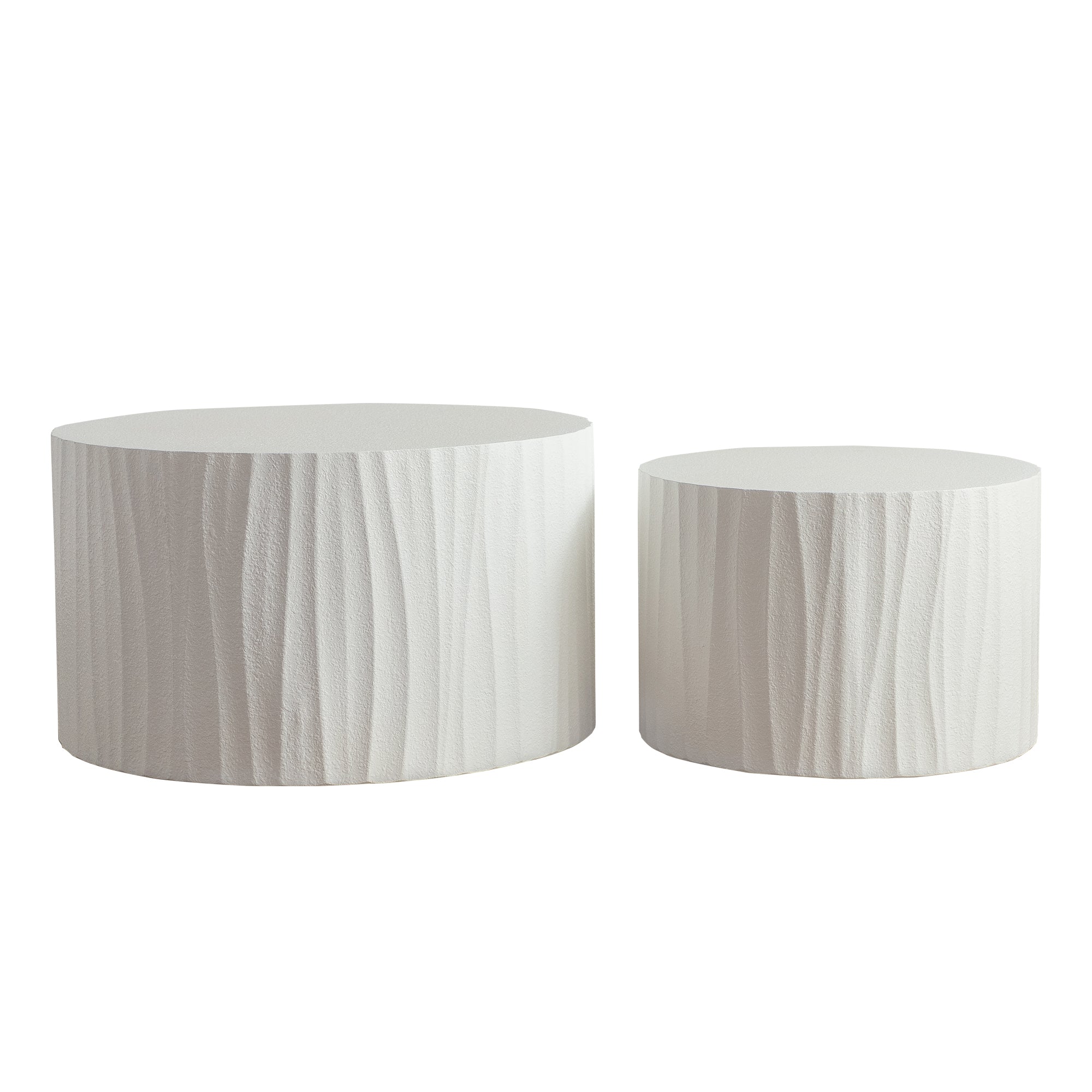 Nesting Coffee Table Set of 2 Round Wooden Tables by HouseOfZazla