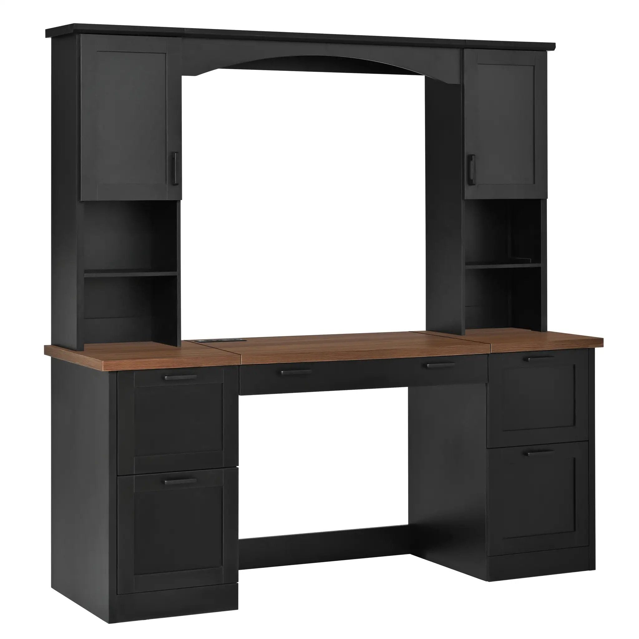 ON-Trend Farmhouse Arched Computer Desk with Hutch by HouseOfZazla