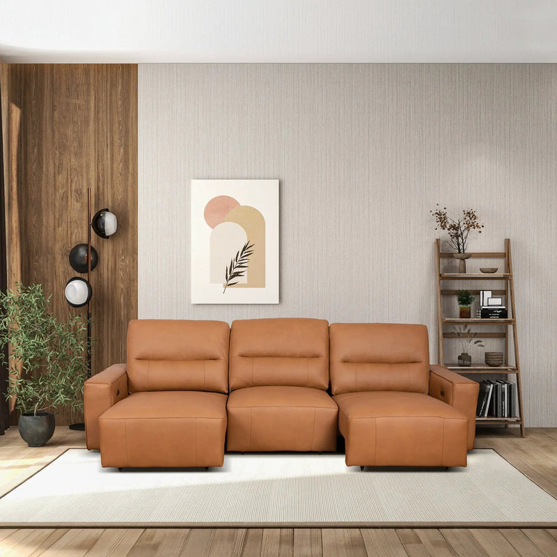Grant - Triple Power Convertible Sofa - Cognac by Unique Piece Furniture