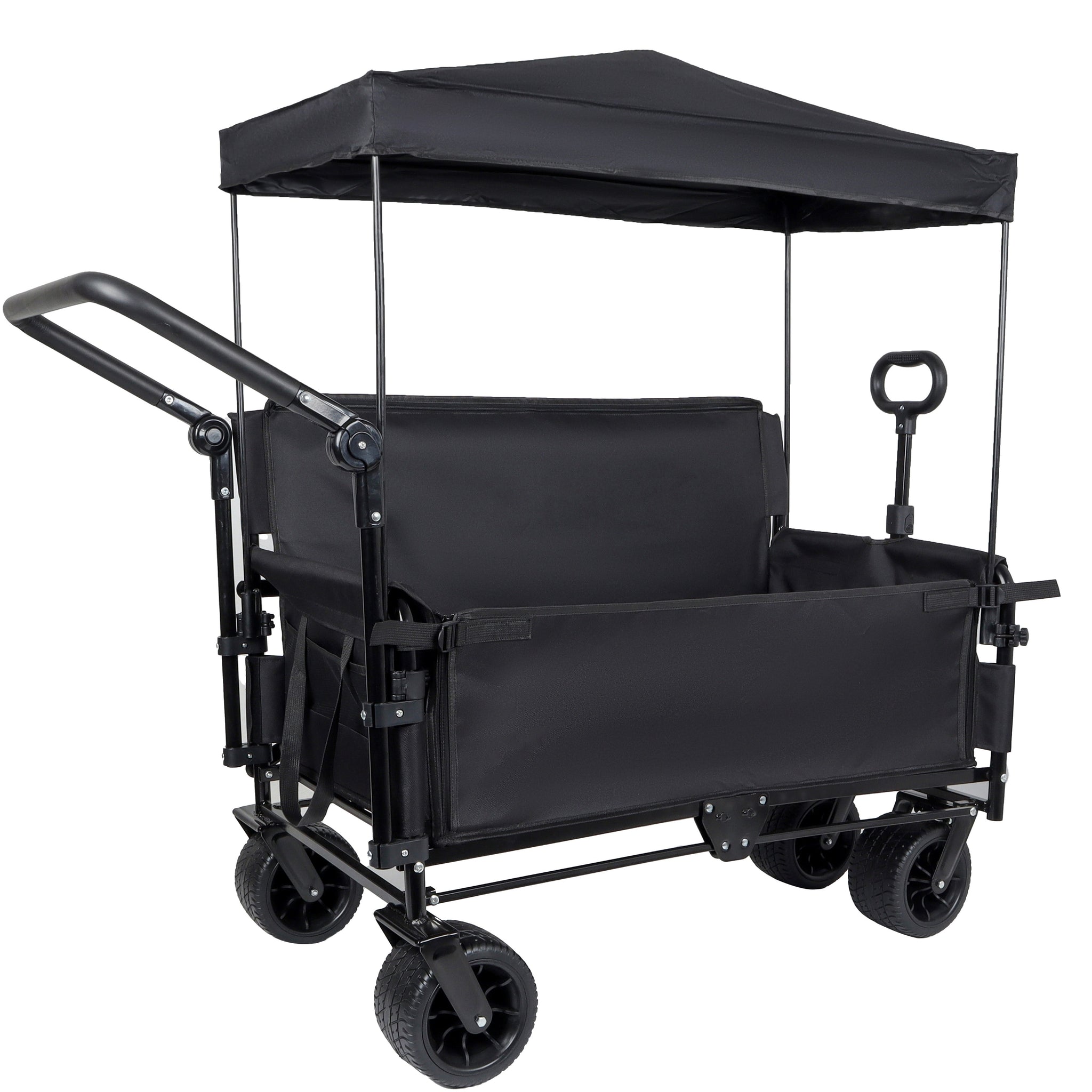 3-in-1 Folding Wagon Cart with Bench Seat, Canopy & Storage by HouseOfZazla