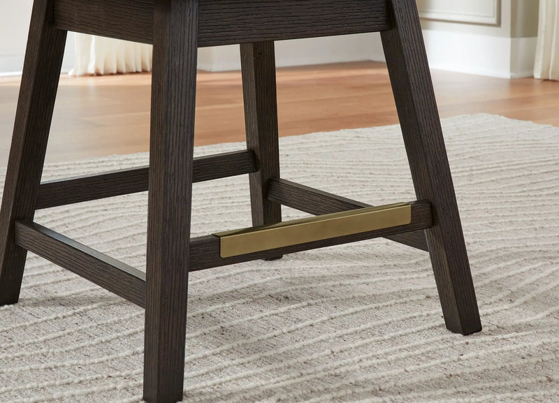 Burkhaus - Upholstered Swivel Barstool (Set of 2) - Beige / Dark Brown by Unique Piece Furniture
