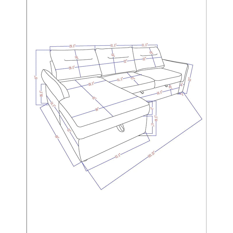 Montana - Sofabed With Storage - Gray