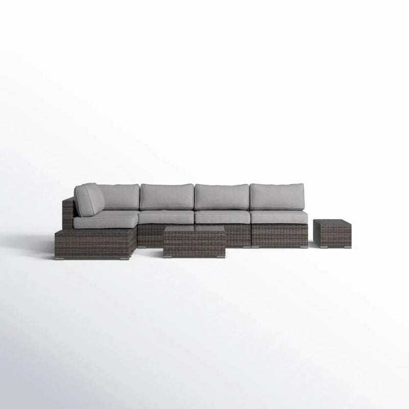Wicker Sectional Seating Group With Cushions by Unique Piece Furniture
