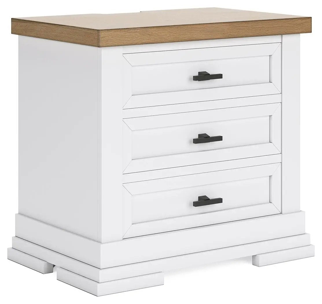 Ashbryn - Three Drawer Night Stand - White / Natural by Unique Piece Furniture