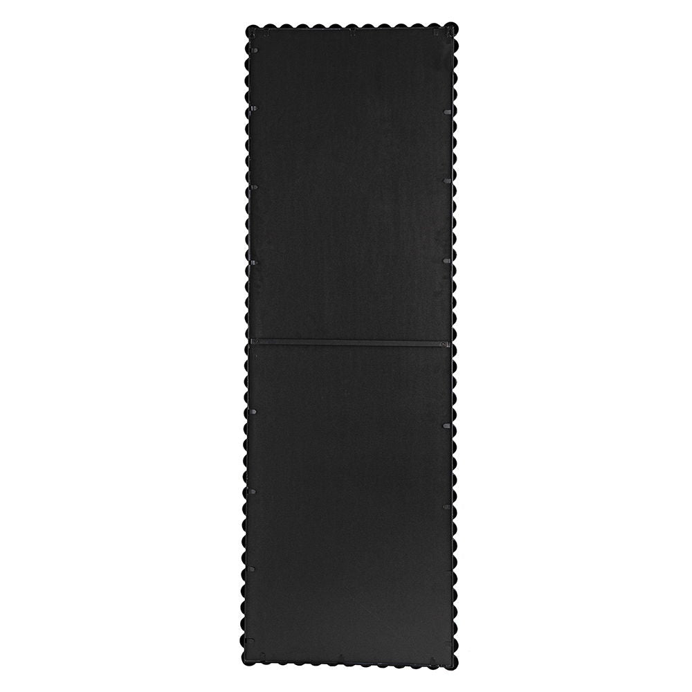 Full Length Mirror With Metal Beaded Frame, Rectangular Oversized Mirror For Living Room Bedroom - Black by HouseOfZazla