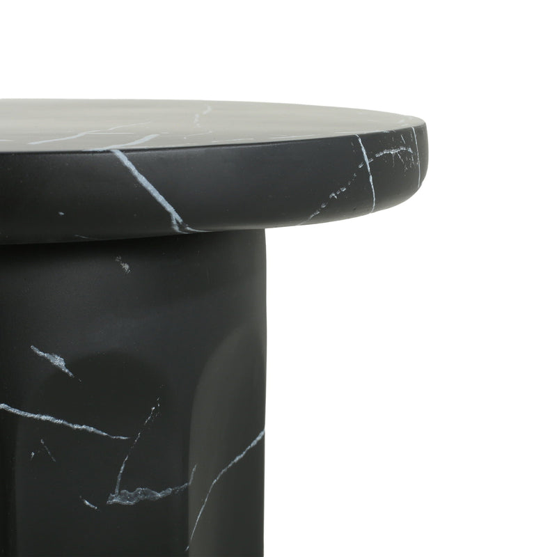 Outdoor Lightweight Concrete Marble Effect Side Table by HouseOfZazla