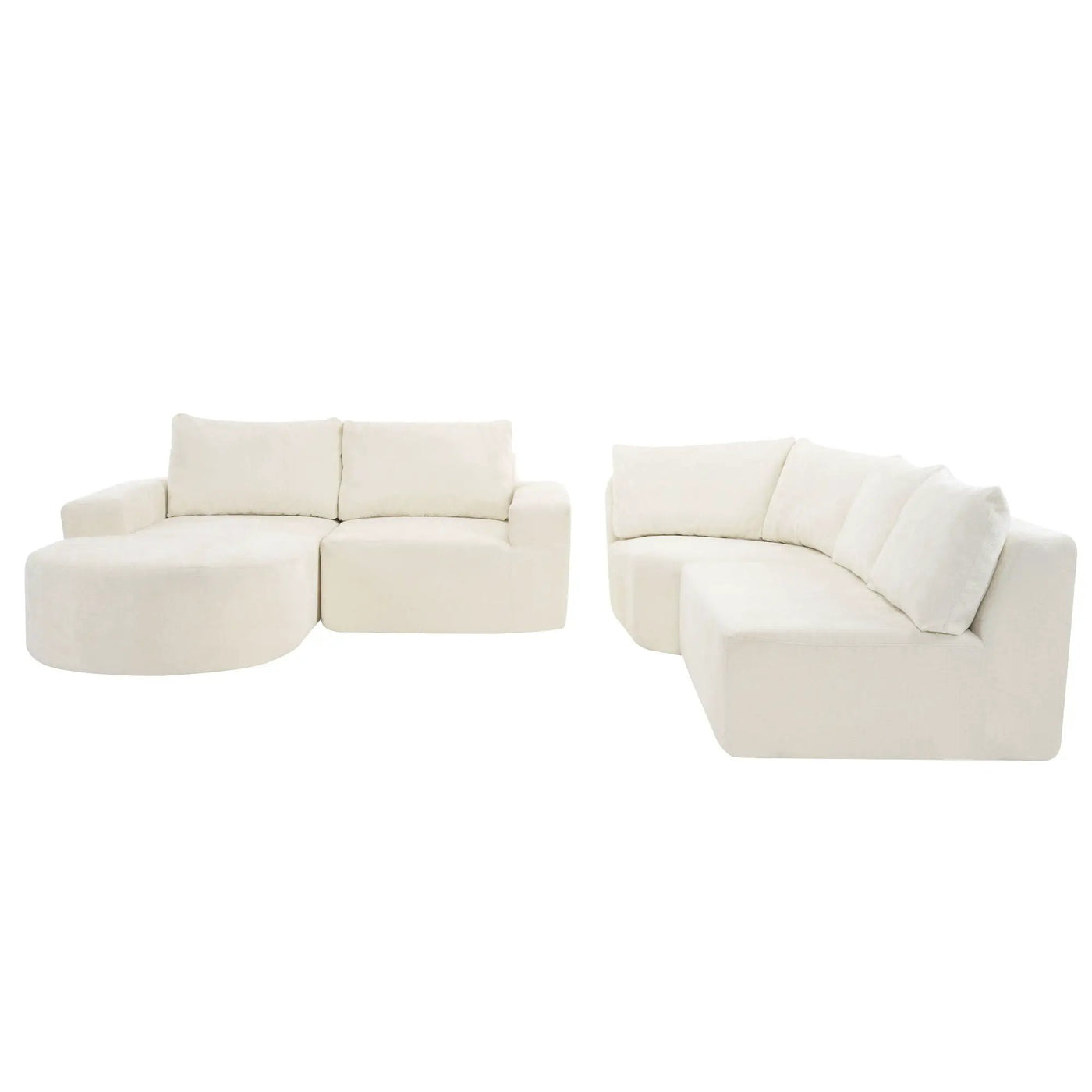 U-Shaped Oversized Modular Cloud Sectional Sofa With Deep Seat For Living Room by HouseOfZazla